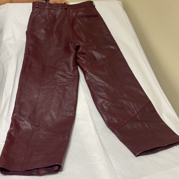 Vintage High Waisted Leather Pants Saxony - Picture 2 of 8